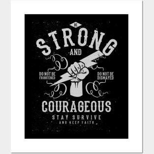 Strong And Courageous Military Workout Courage Strength Posters and Art